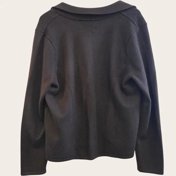 Paul Costelloe Merino Wool Cardigan XL Brown Button Front Knit Blazer - Picture 3 of 6